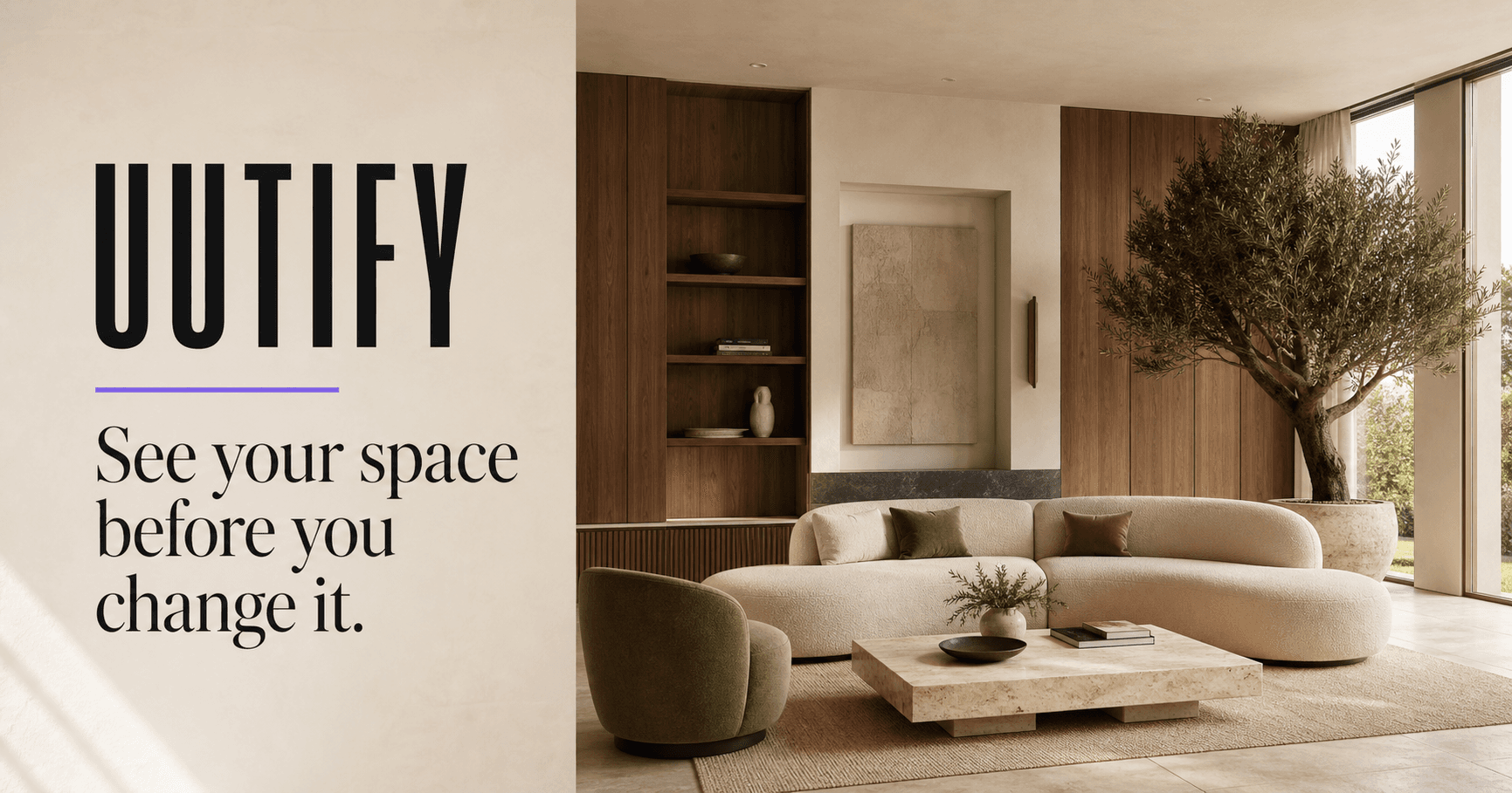 Warm contemporary interior generated with UUTIFY